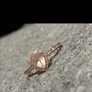 Size 8 Le Vian Morganite Ring 1/3 ct tw Diamonds 14K Strawberry Gold